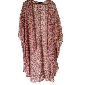 American Eagle Midi Length Kimono Summer Cardigan Womens Sz L/XL Swim Cover
